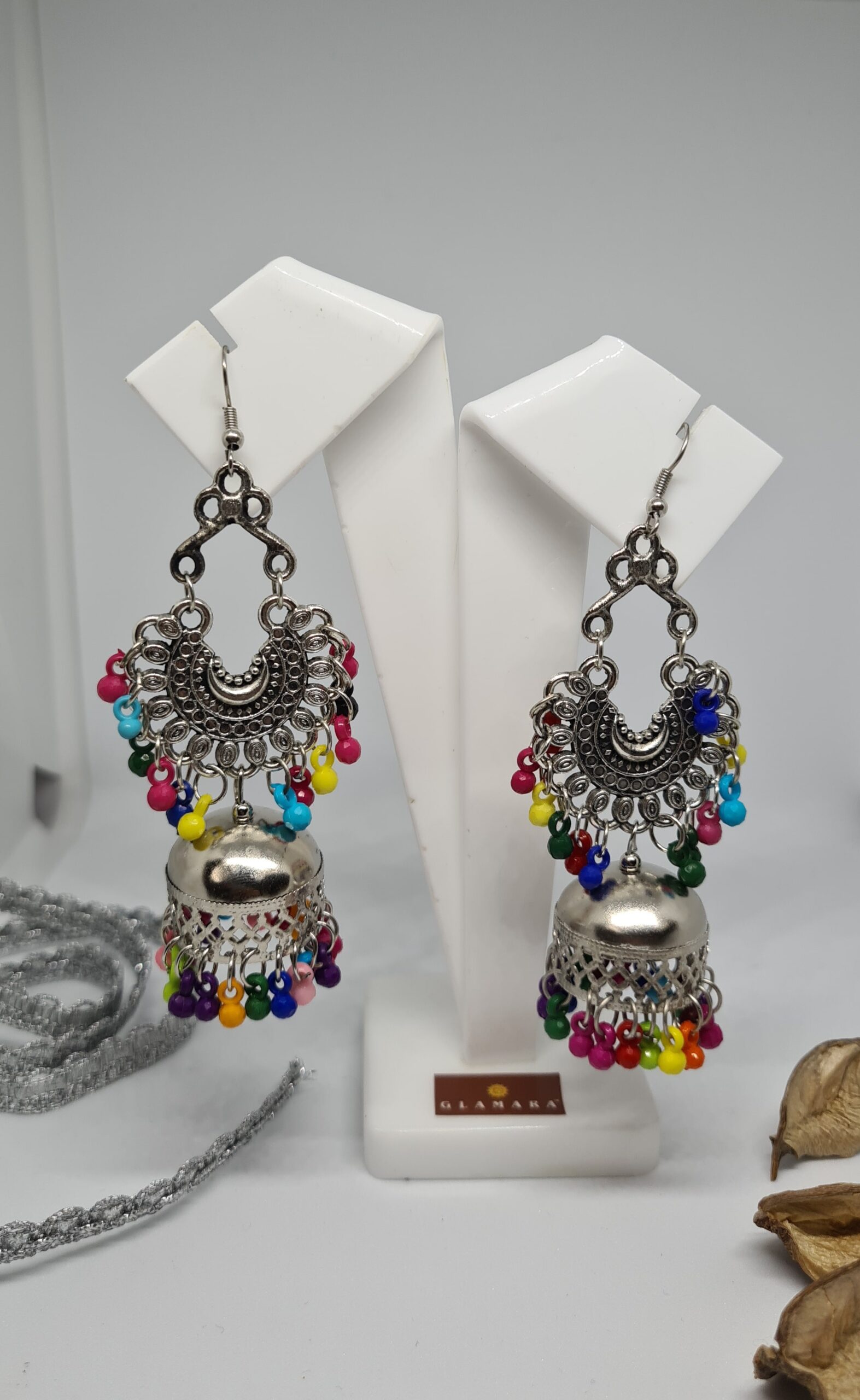 Kavita Art Oxidised Plated Jhumki Earrings